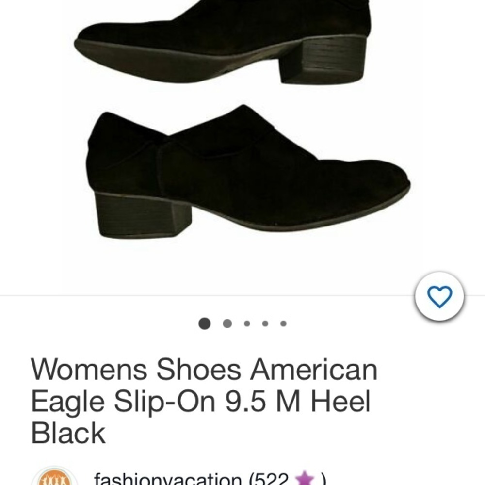 American Eagle Black slip on black heel ankle boots women’s size 6 1/2 - Picture 2 of 10